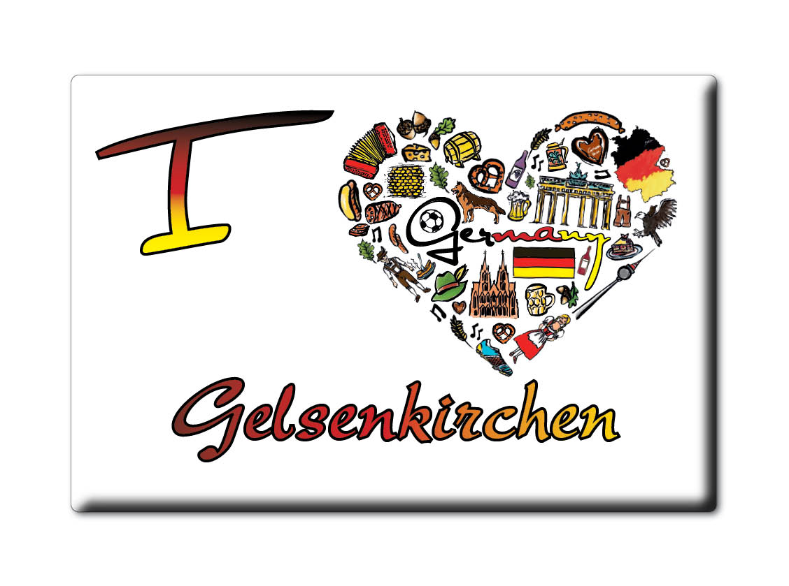 Gelsenkirchen - Kühlschrankmagnet Deutschland Souvenir Geschenk Ich Liebe - Bild 8 von 10