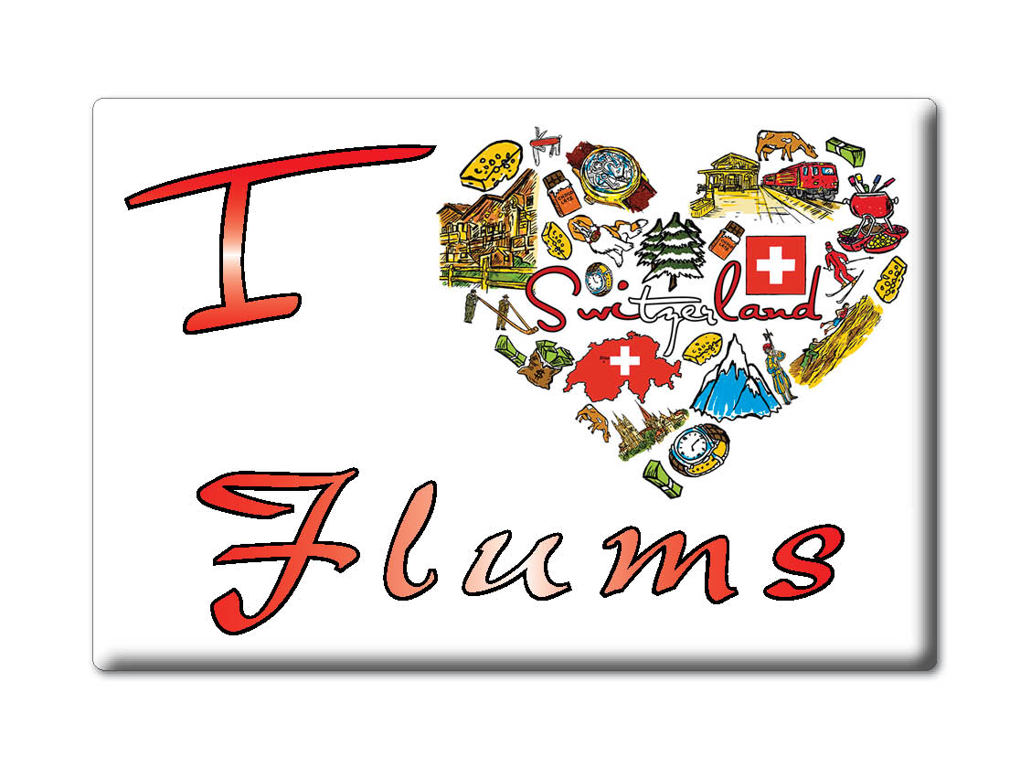 Flums, St.Gallen - Kühlschrankmagnet Schweizer Souvenir Geschenk Ich Liebe - Bild 8 von 10