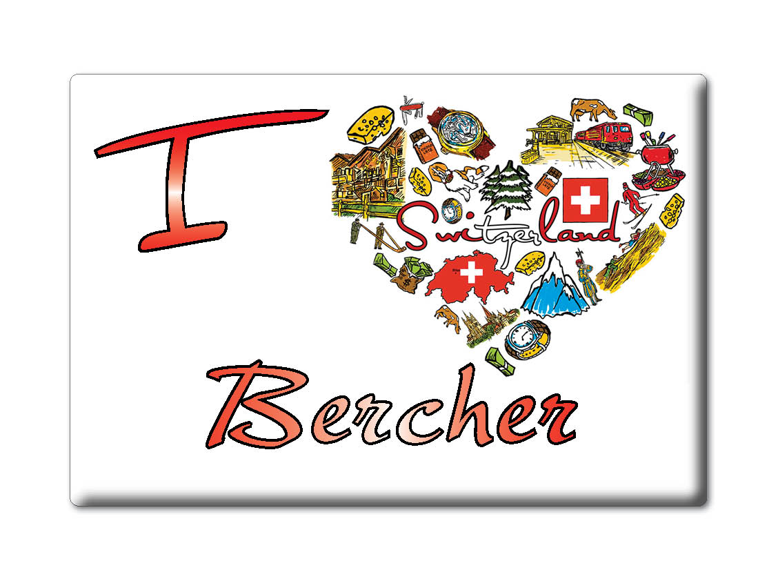 Bercher, Vaud - Imán de nevera recuerdo suizo regalo me encanta - Imagen 8 de 10