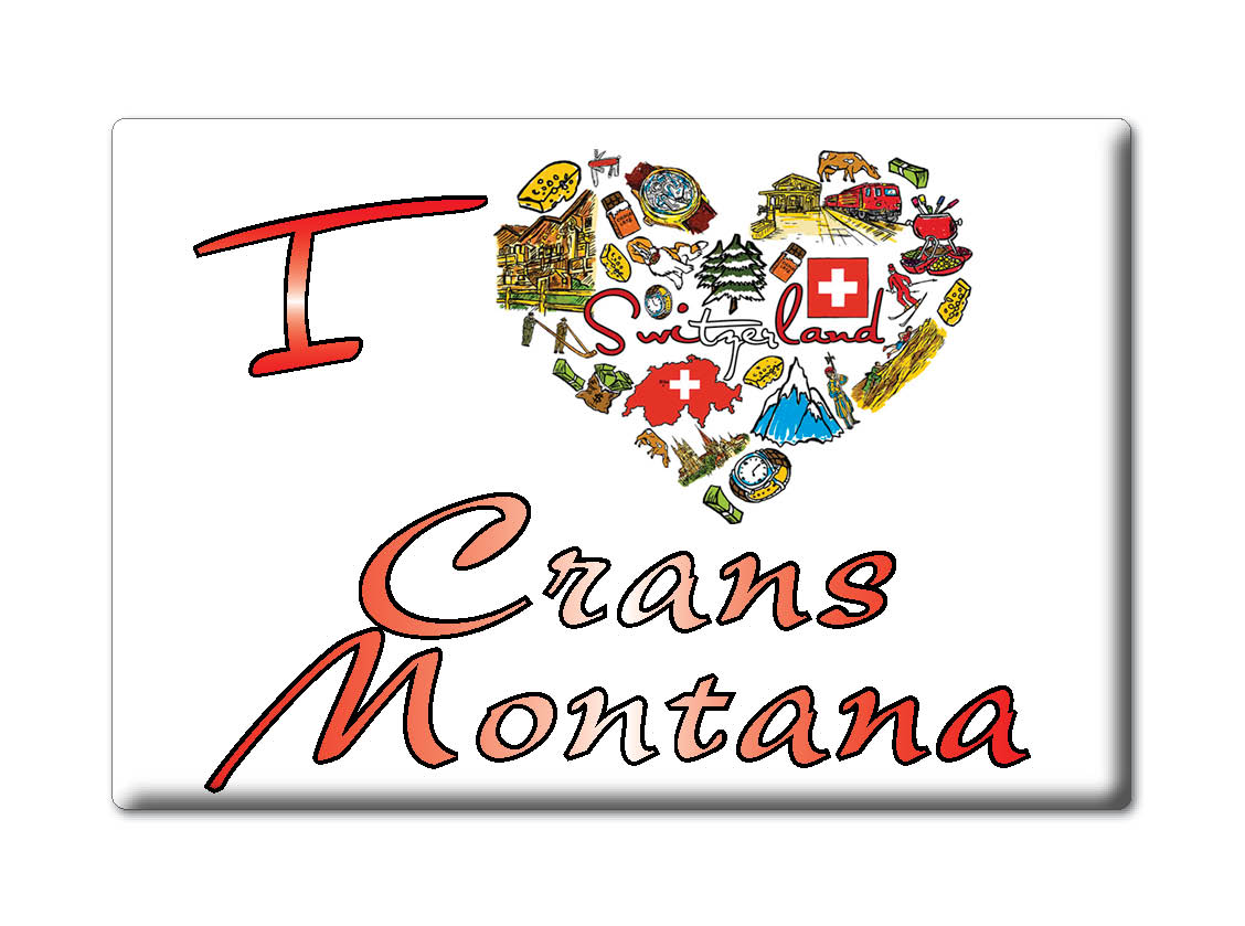 Crans Montana, Wallis - Kühlschrankmagnet Schweizer Souvenir Geschenk - Bild 8 von 10