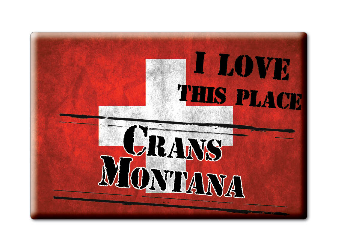 Crans Montana, Wallis - Kühlschrankmagnet Schweizer Souvenir Geschenk - Bild 10 von 10