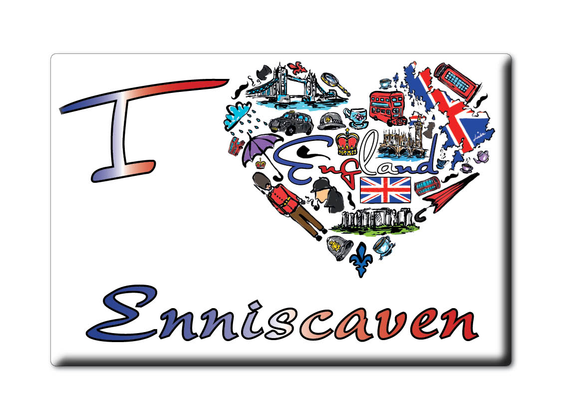 Enniscaven, Cornwall, England - Fridge Magnet I Love Souvenir Uk Gift Idea - Picture 7 of 13