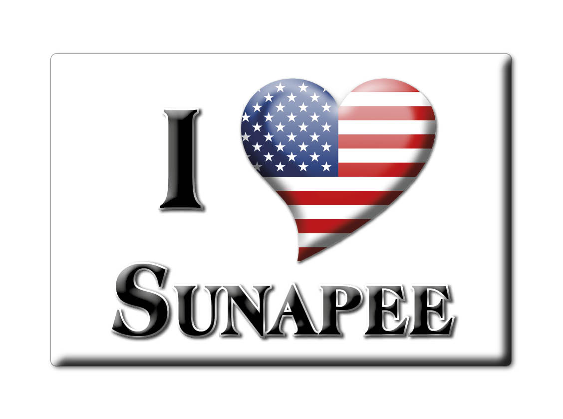 Sunapee, Condado de Sullivan, Nuevo Hampshire - Imán de nevera I Love Usa - Imagen 6 de 10