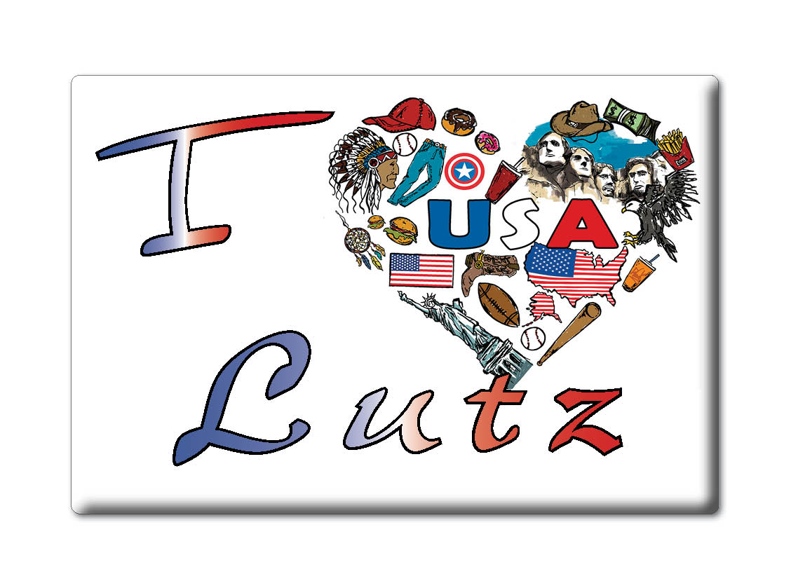 Lutz, Hillsborough County, Florida - Fridge Magnet I Love Souvenir Usa Gift - Picture 8 of 10