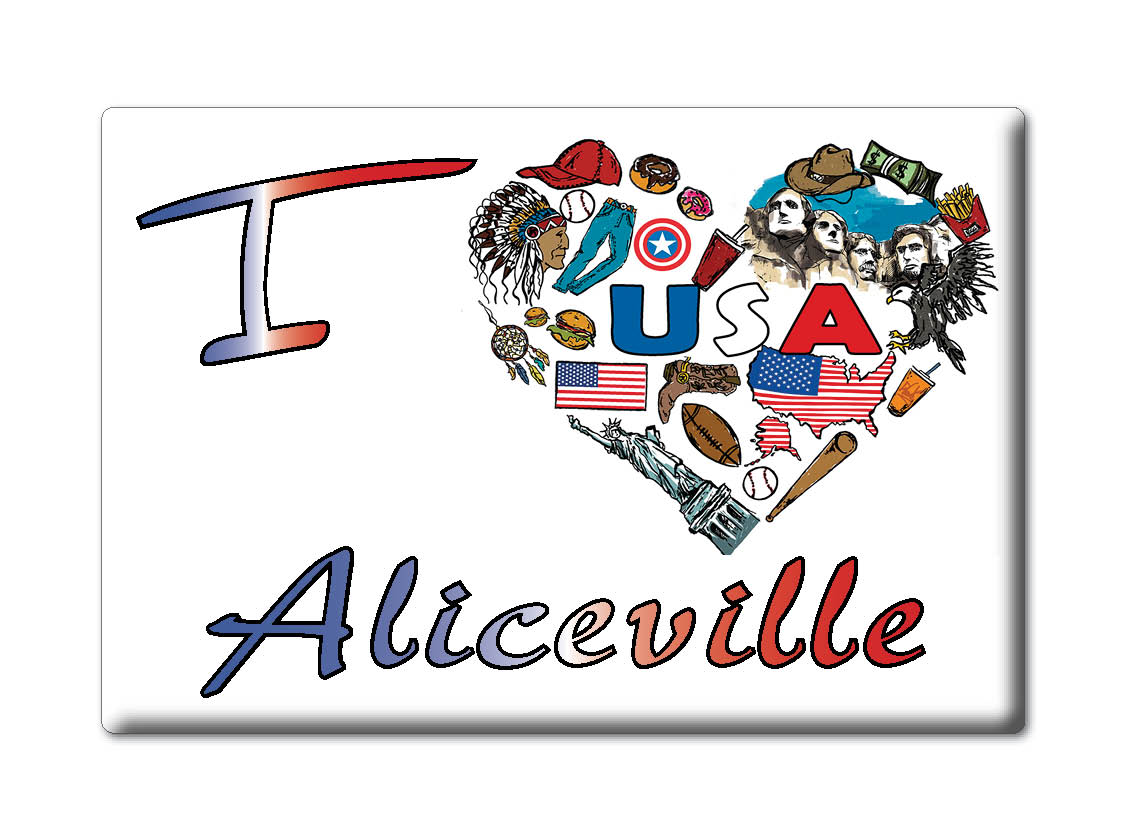 Aliceville, Pickens County, Alabama - Fridge Magnet I Love Souvenir Usa Gift - Picture 8 of 10