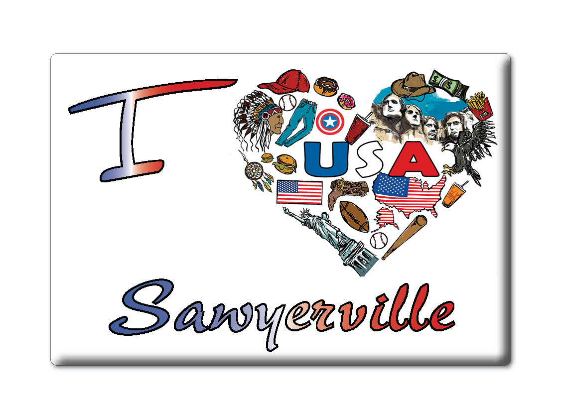 Sawyerville, Hale County, Alabama - Fridge Magnet I Love Souvenir Usa Gift - Picture 8 of 10