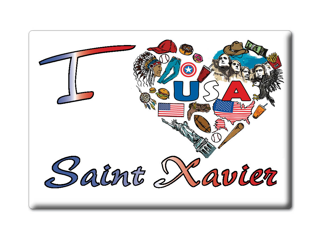 Saint Xavier, condado de Big Horn, Montana - Imán de nevera I Love Souvenir Estados Unidos - Imagen 8 de 10