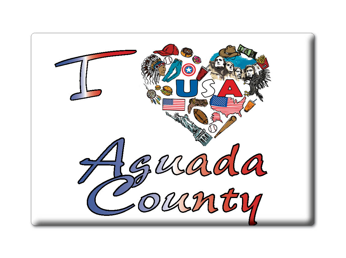 Aguada County - Imán de nevera I Love Souvenir Idea de regalo de Estados Unidos - Imagen 8 de 10