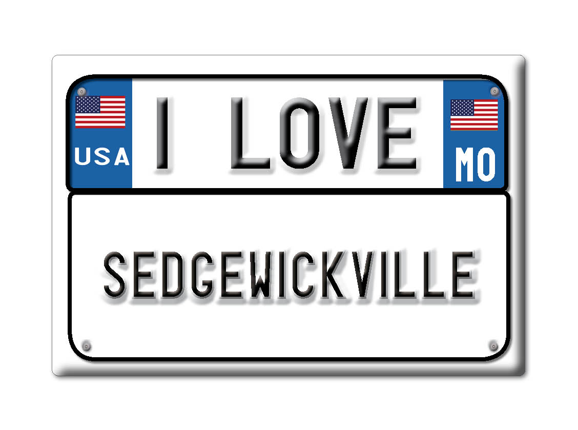 Sedgewickville, comté de acheter Bollinger, Missouri - Aimant pour réfrigérateur I Love Usa