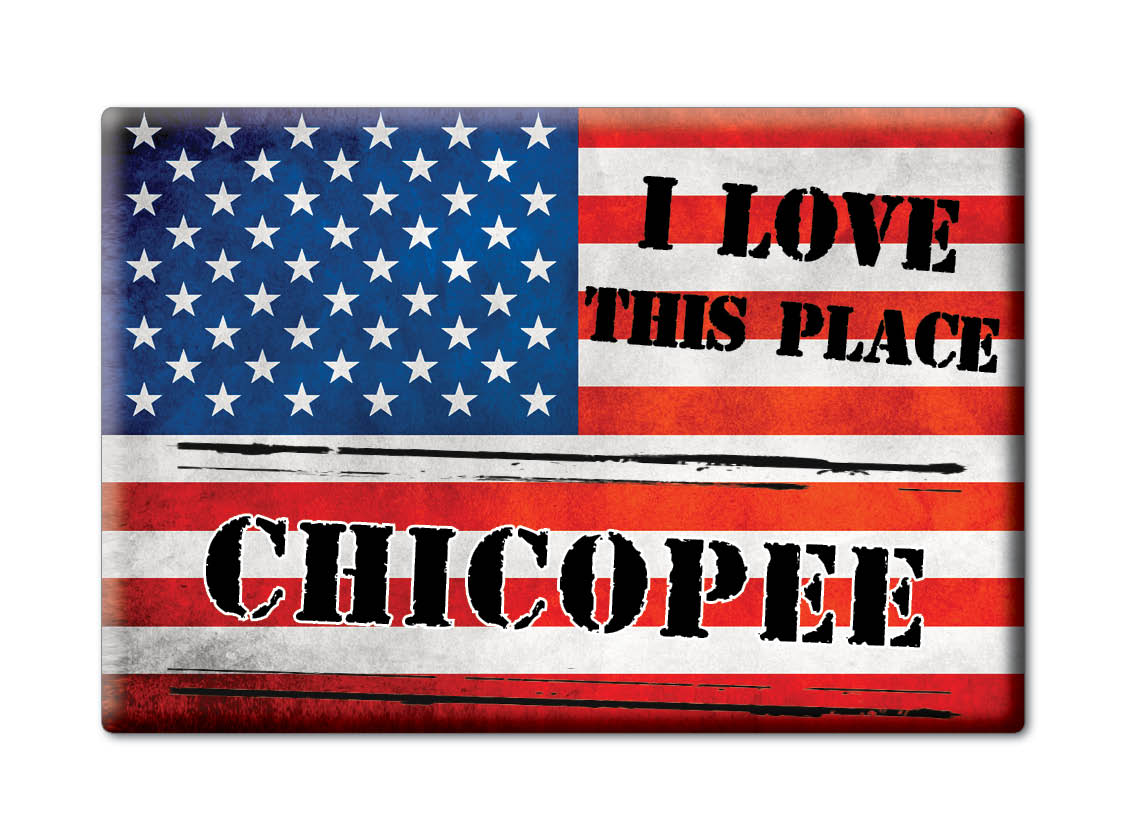 Chicopee, Hampden County, Massachusetts - Fridge Magnet I Love Usa - Picture 10 of 10
